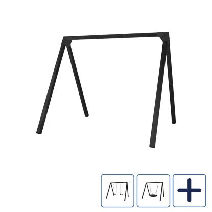 PLUS Luksus gyngestativ, sort/nåletræ, 268 x 260 x 225 cm