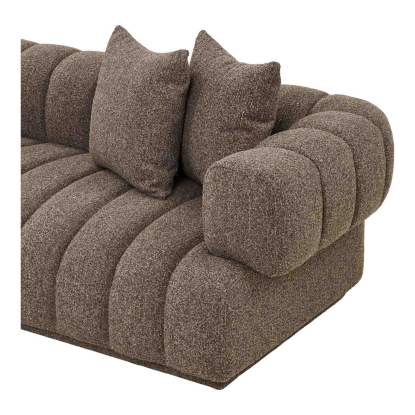 Aurora venstrevendt loungesofa med tre puder, brun