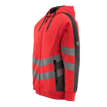 MASCOT SAFE SUPREME Corby hættetrøje med lynlås, hi-vis rød/mørk antracit