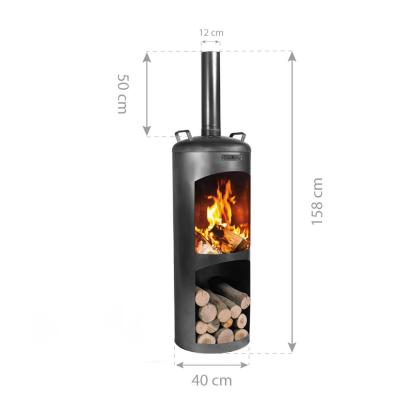 Cook King Faro havepejs, stål, sort, Ø40 x 158 cm