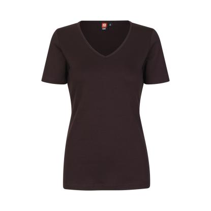 ID 0506 Interlock T-shirt med v-hals, dame, mørk bordeaux