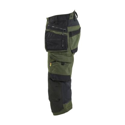 Blåkläder 1977 striker håndværkerknickers med stretch, skovgrøn/sort
