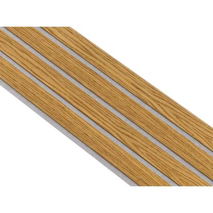 I-Wood Basic 4-lamel akustikpanel, brun olieret, grå filt og lys kerne, egefiner, 16 x 300 mm 