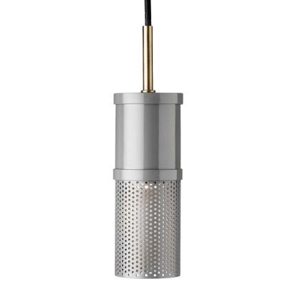Halo Design Frame Cylinder pendel, 20 cm, Ø6 cm, GU10, lys grå/messing