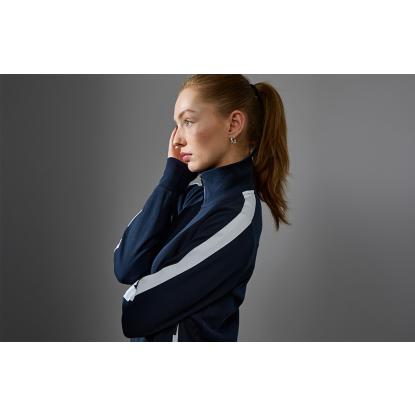 ID 0627 sweat cardigan med kontrast, dame, navy