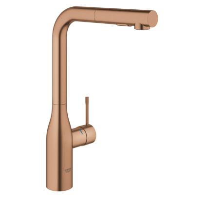 GROHE Essence køkkenarmatur med høj L-tud og udtræk, børstet warm sunset kobber