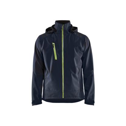 Blåkläder 4749 softshell jakke, mørk marineblå/hi-vis gul