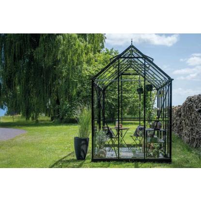 Halls Icon Planthouse 6 drivhus 7,3 m², sort, 3 mm hærdet glas