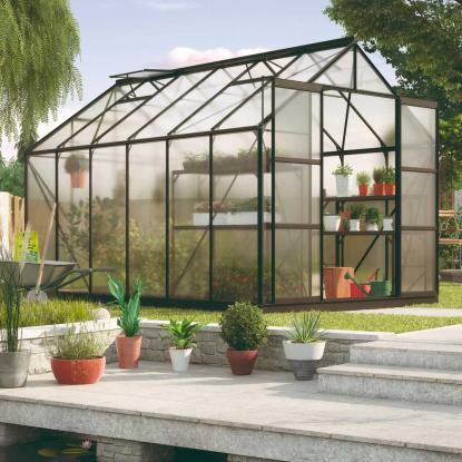 Vitavia Uranus 9900 drivhus, sort, 9,9 m², 6 mm poly
