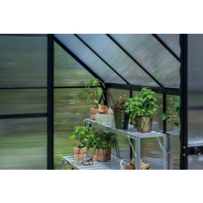 Halls Icon 6 drivhus 4,9 m², sort, 4 mm poly