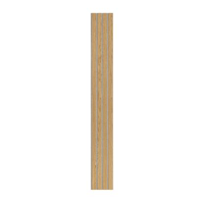 I-Wood Basic 4-lamel akustikpanel, klar olieret, grå filt og lys kerne, egefiner, 16 x 300 mm 