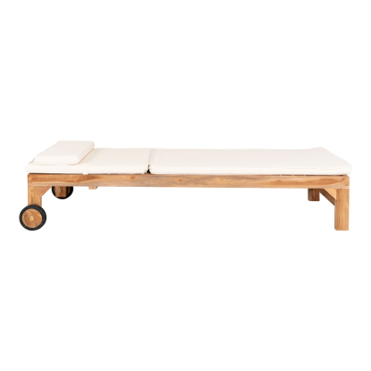Andorra solvogn med hynde, teak, hvid