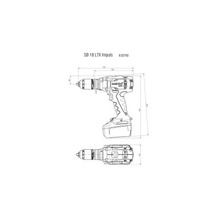 Metabo SB 18 LTX Impuls slagboremaskine, 18V, med 2 x 4,0 Ah batteri og lader