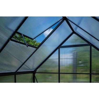 Halls Icon 6 drivhus 3,7 m², sort, 4 mm poly