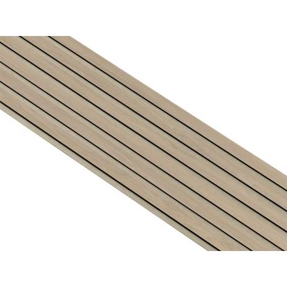 I-Wood Medio+ Original akustikpanel, hvid olieret, beige filt og sort kerne, egefiner, 17 x 300 mm