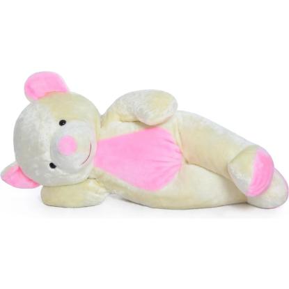 Bamse, bjørn, hvid/lyserød, 155 cm