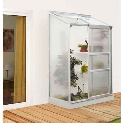 Vitavia Ida 900 vægdrivhus, alu 0,9 m², 4 mm poly, inkl. sokkel
