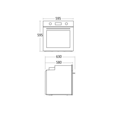 Scandomestic XO 6800 ovn til indbygning, 70 liter