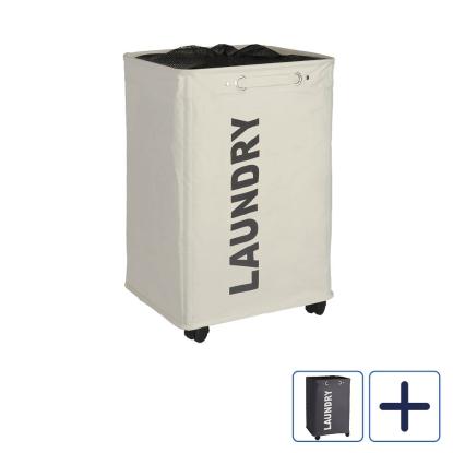 WENKO Quadro vasketøjskurv med hjul
