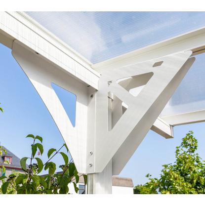 Westmann Helsinki carport, fladt tag, hvid, 232 x 305 x 503 cm - 15 m²