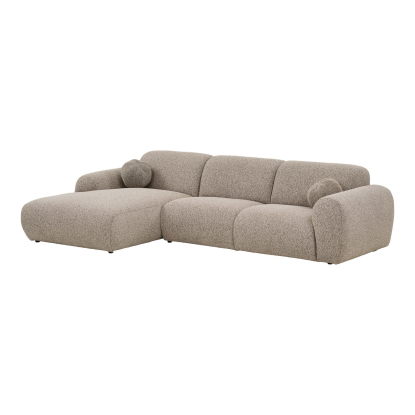Clyde venstrevendt loungesofa med to puder, stengrå
