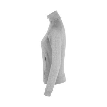 ID 0629 sweat cardigan med lynlås, dame, grå melange