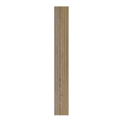 I-Wood Medio+ Mixed akustikpanel, mørkebrun olieret, grå filt og lys kerne, egefiner, 16 x 300 mm