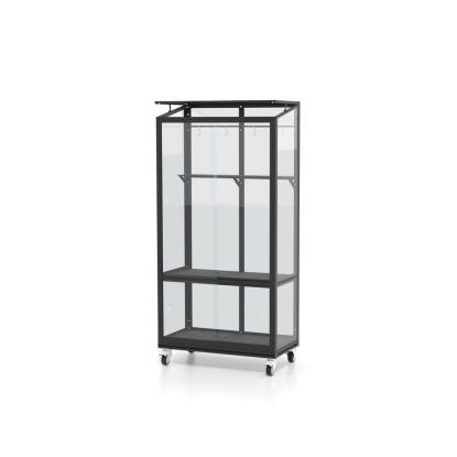 Vitavia Urban drivhus, sort, 0,35 m², 3 mm hærdet glas + sokkel på hjul