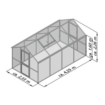 KGT Iris IV drivhus, aluminium, 10 m²