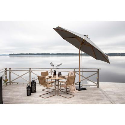 Venture Design Nypo parasol med tilt, grå/natur, Ø330 cm