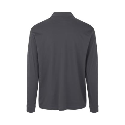 ID PRO Wear 0336 poloshirt med lange ærmer og trykknap, silver grey