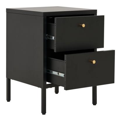 Dalby kommode med 2 skuffer, stål, 40 x 40 x 59,5 cm, sort