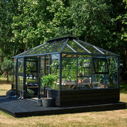 Juliana Grand Oase orangeri 13 m², murmodel, antracit, 3 mm hærdet glas