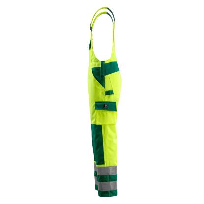 MASCOT SAFE COMPETE Barras overall med knælommer, hi-vis gul/grøn