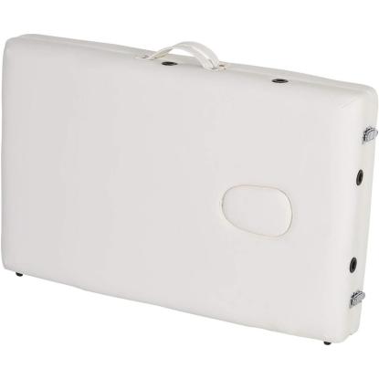 Massagebriks, foldbar, træ, hvid, 185 x 70 cm - 2 sektioner