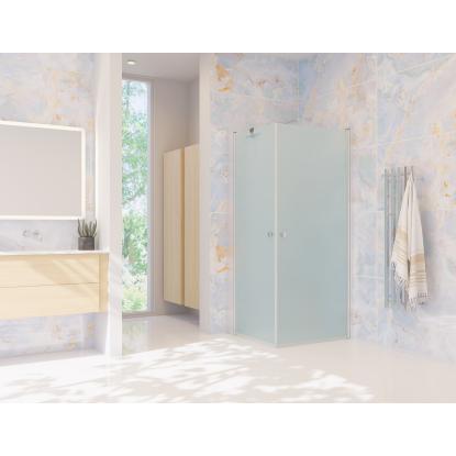 Scanbad Match A svingdør, H200 cm, satin/frostet glas