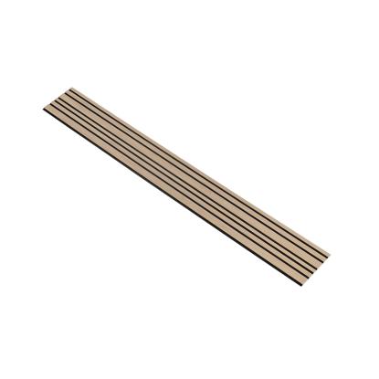 I-Wood Basic Mixed akustikpanel, ubehandlet natur, sort filt og lys kerne, egefiner, 16 x 300 mm 