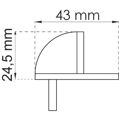 Habo 2897 dørstopper, rustfri, Ø43 x 25 mm