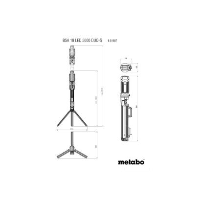 Metabo BSA 18 LED 5000 DUO-S arbejdslampe, 18V, uden batteri og lader