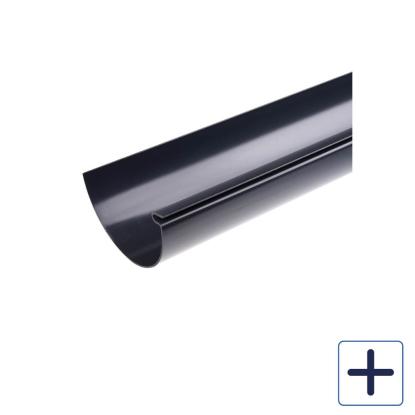 Plastmo tagrende, PVC, sort, 3 meter
