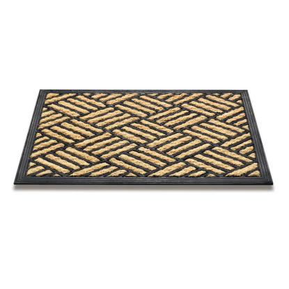 Wallmann Boucara Checker måtte, sort/lysebrun/kokos/gummi, 40 x 60 cm