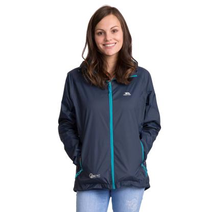 Trespass QIKPAC packaway regnjakke med pose, dame, navy