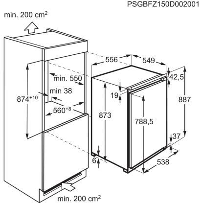 AEG TAB6L88EF integreret fryseskab, 98 liter