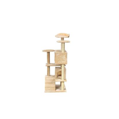 XXL kradsetræ til katte, beige, 131 x 58 x 50 cm