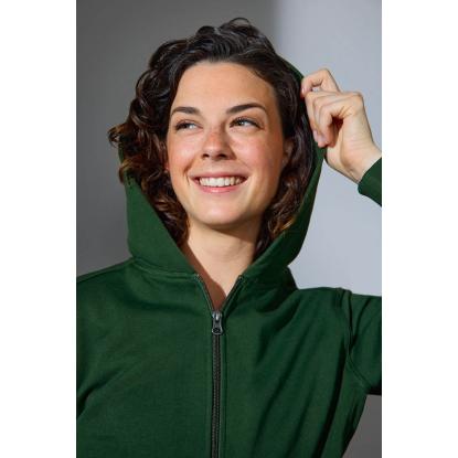 ID PRO Wear CARE 0389 hættetrøje med lynlås, dame, flaskegrøn