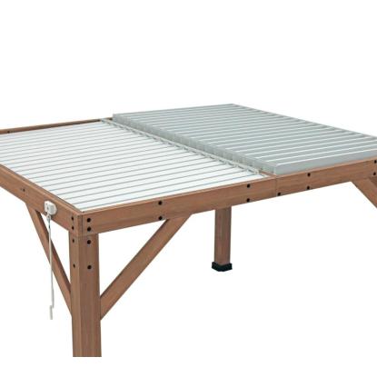 Westmann Karl pergola, cedertræ/aluminium, natur/hvid, 251 x 335 x 396 cm
