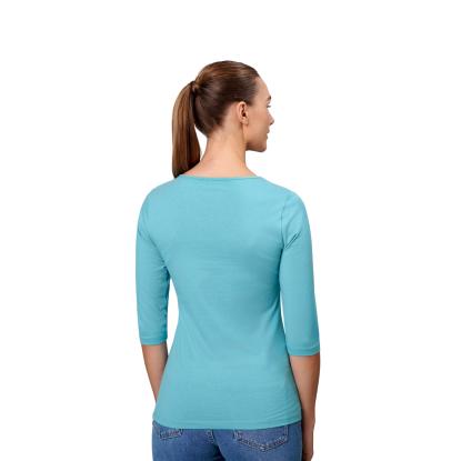 ID 0597 Stretch T-shirt med korte ærmer, dame, støvet aqua