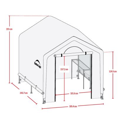 ShelterLogic drivhus med hylde, hvid - 4,32 m²