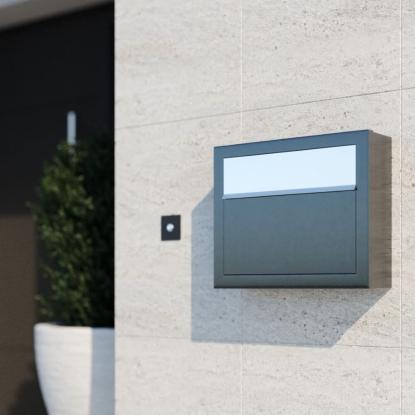 Bravios Elegance postkasse, rustfrit indkast, sort