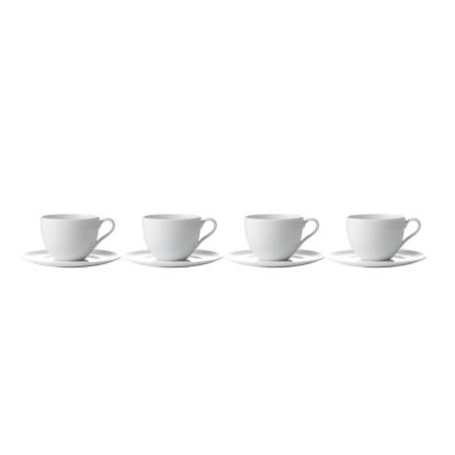 aida Relief kaffekop med underkop, 20 cl, porcelæn, hvid - 4 stk.